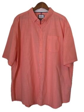 Ditch Plains Shirt Mens 3XL Orange Button Up Short Sleeve Cotton Casual